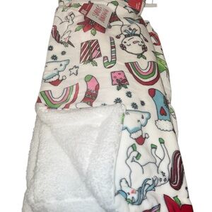 Peppermint Square Christmas Heavy Sherpa throw blanket new  viral TikTok